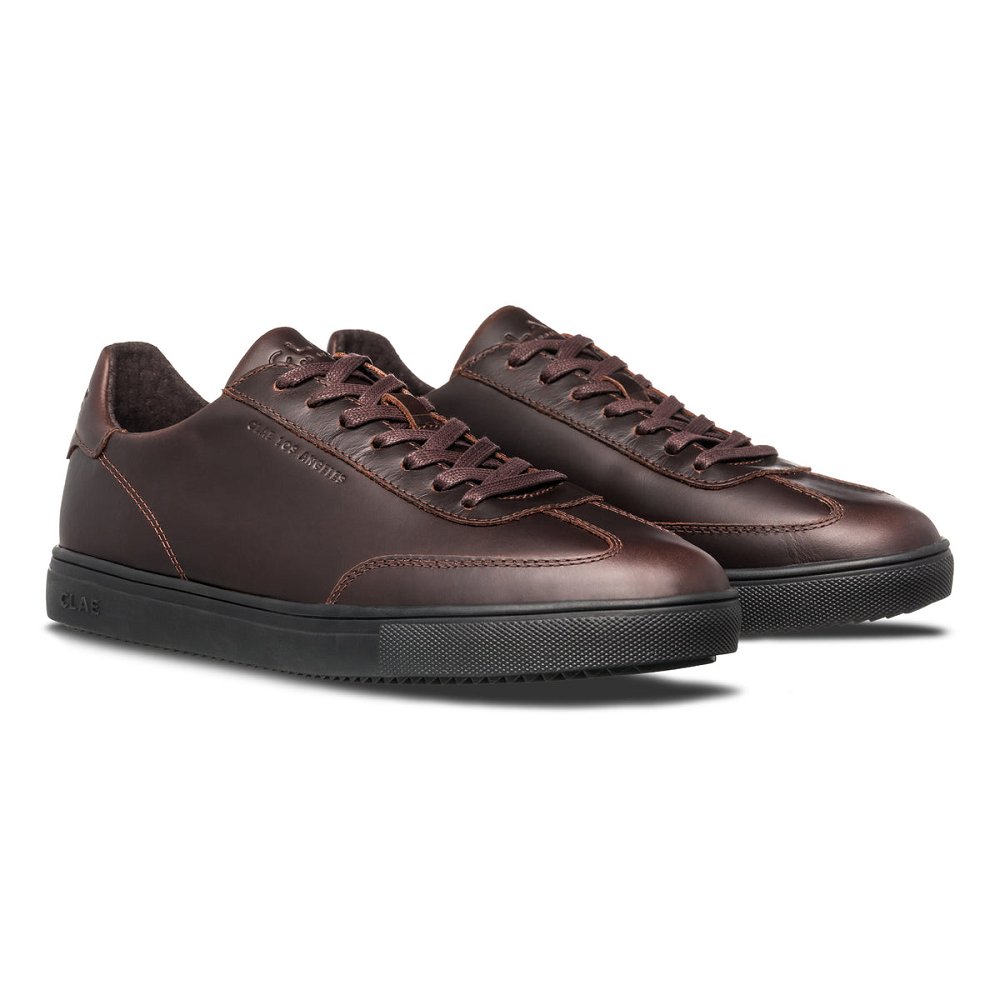 CLAE DEANE Shoes Mens USA209-Y34 In Walrus Brown Leather Black